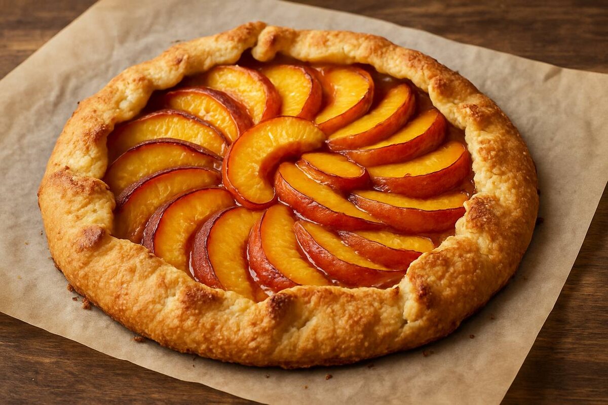 Галет с персиками — простой и вкусный десерт для лета