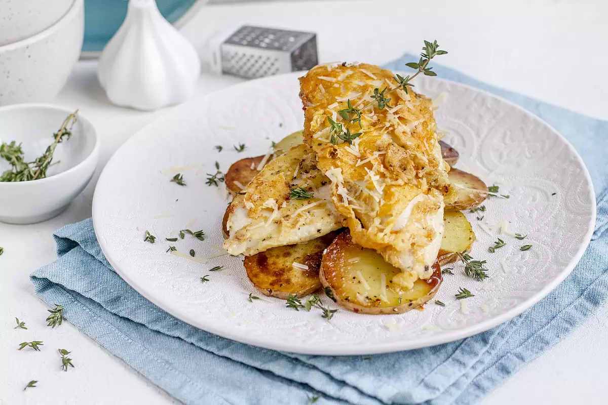 Кулинарный шедевр: Хрустящие куриные отбивные в пармезане с картофельным гарниром