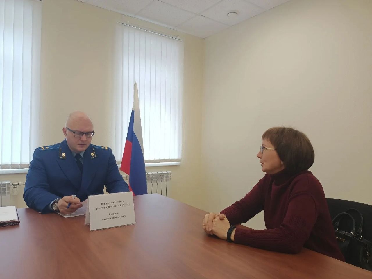 Первый заместитель прокурора Ярославской области Алексей Путилов провел личный прием жителей Гаврилов-Ямского муниципального округа Первый заместитель прокурора Ярославской области Алексей Путилов провел личный прием жителей Гаврилов-Ямского муниципального округа