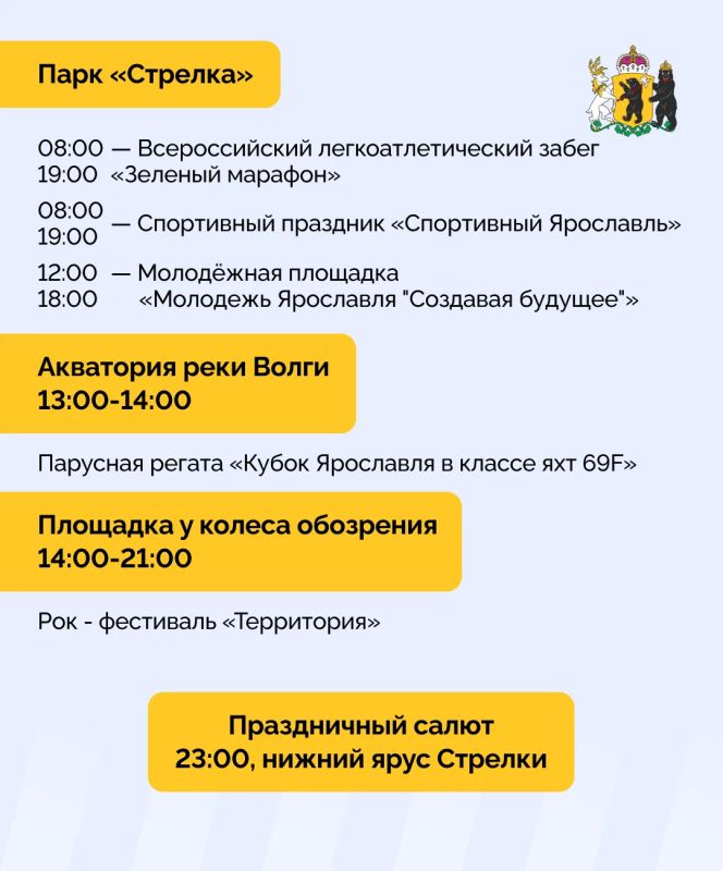 Программа Дня города в Ярославле Программа Дня города в Ярославле