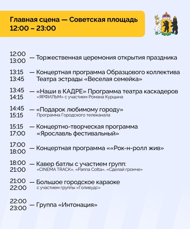 Программа Дня города в Ярославле Программа Дня города в Ярославле