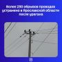 В регионе продолжается круглосуточная работа по восстановлению электроснабжения после воскресного удара стихии