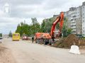 На улице Бабича продолжается комплексный ремонт дороги и тротуаров